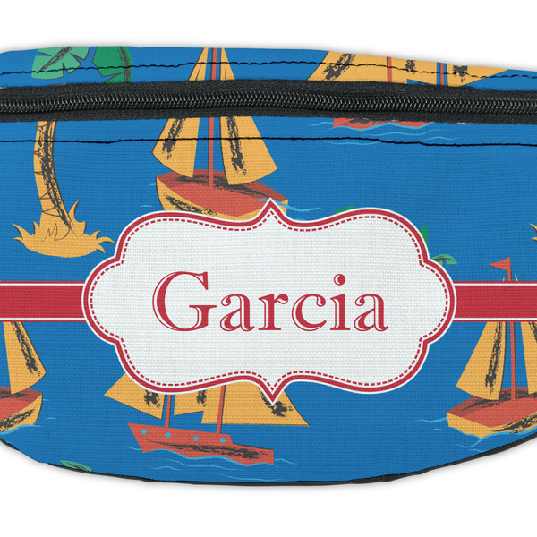 Boats & Palm Trees Fanny Pack - Closeup