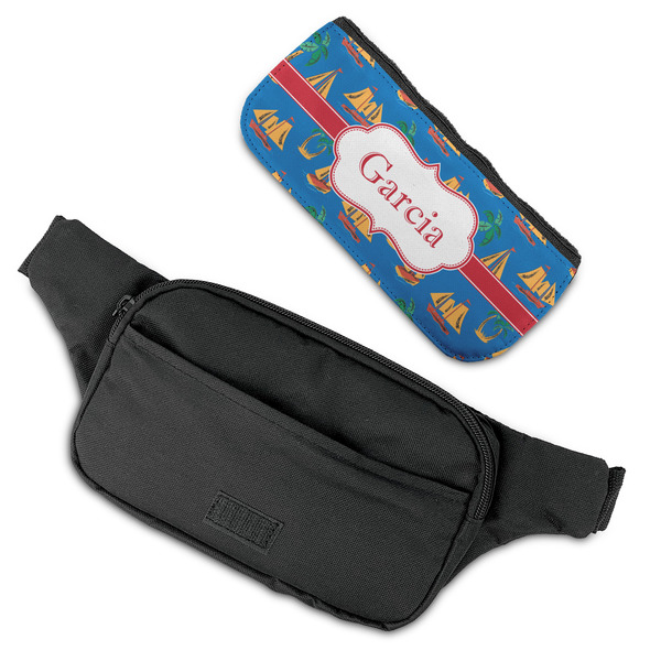 Boats & Palm Trees Fanny Packs - FLAT (flap off)