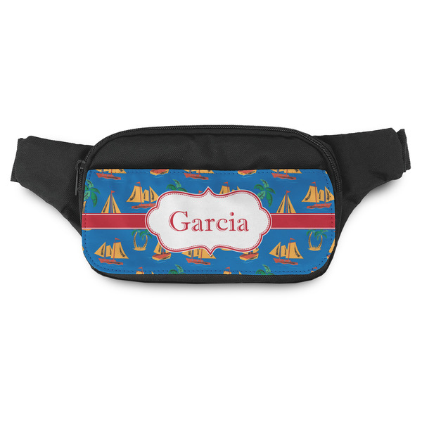 Custom Boats & Palm Trees Fanny Pack - Modern Style (Personalized)