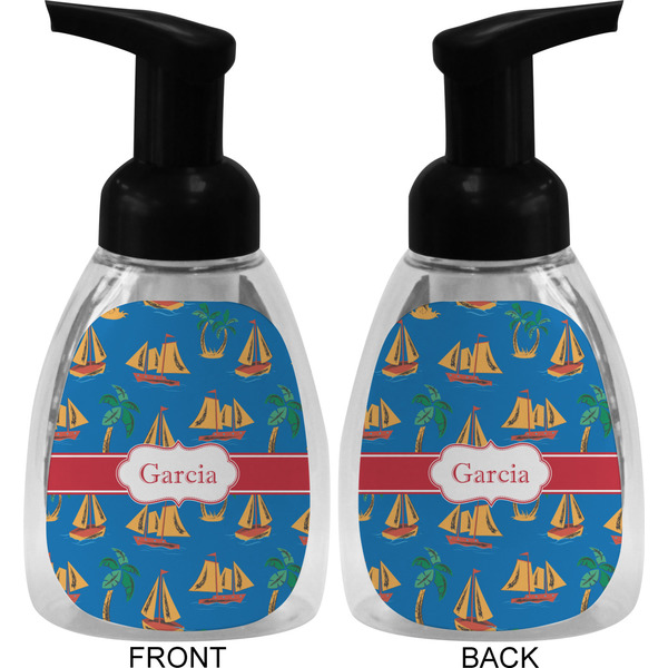 Boats & Palm Trees Foam Soap Bottle (Front & Back)