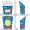 Boats & Palm Trees French Fry Favor Box - Front & Back View