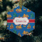 Boats & Palm Trees Frosted Glass Ornament - Hexagon (Lifestyle)