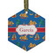 Boats & Palm Trees Frosted Glass Ornament - Hexagon