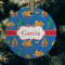 Boats & Palm Trees Frosted Glass Ornament - Round (Lifestyle)