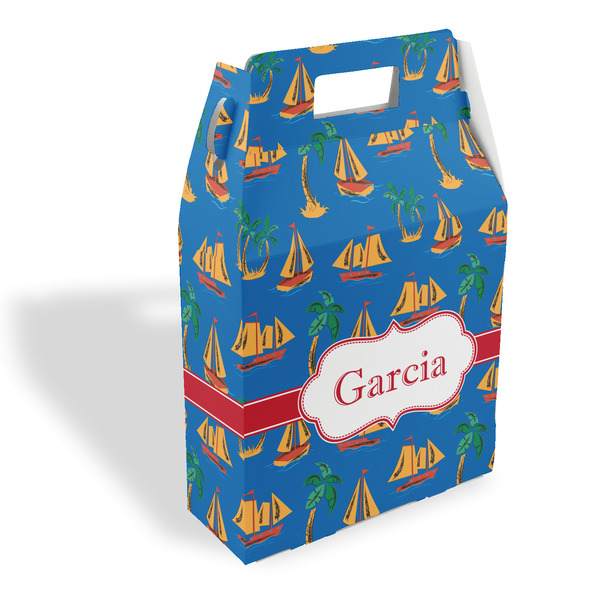 Custom Boats & Palm Trees Gable Favor Box (Personalized)