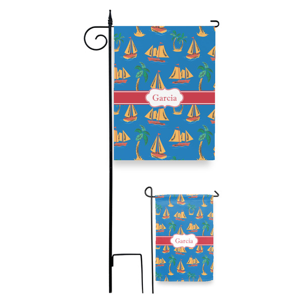 Boats & Palm Trees Garden Flag - PARENT/MAIN