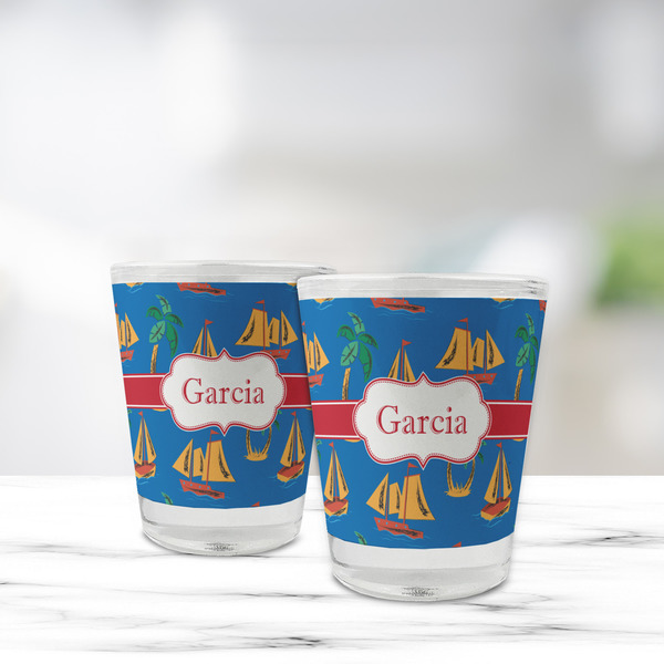 Boats & Palm Trees Glass Shot Glass - Standard - LIFESTYLE