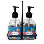 Boats & Palm Trees Glass Soap & Lotion Bottles (Personalized)
