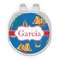 Boats & Palm Trees Golf Ball Marker - Hat Clip - Silver