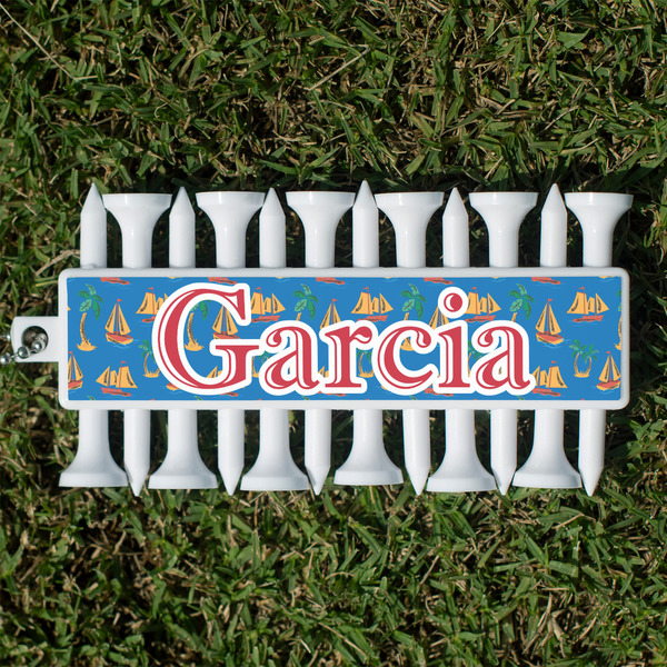 Custom Boats & Palm Trees Golf Tees & Ball Markers Set (Personalized)