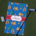 Boats & Palm Trees Golf Towel Gift Set (Personalized)