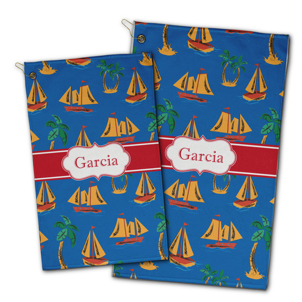 Boats & Palm Trees Golf Towel - PARENT (small and large)