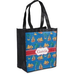 Boats & Palm Trees Grocery Bag (Personalized)