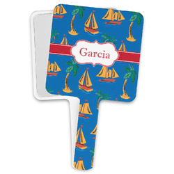Boats & Palm Trees Hand Mirror (Personalized)