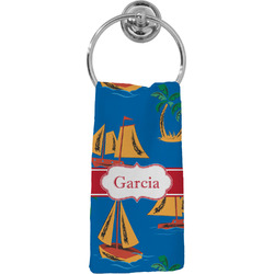 Boats & Palm Trees Hand Towel - Full Print (Personalized)