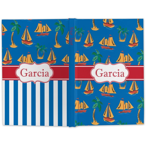 Boats & Palm Trees Hard Cover Journal - Apvl