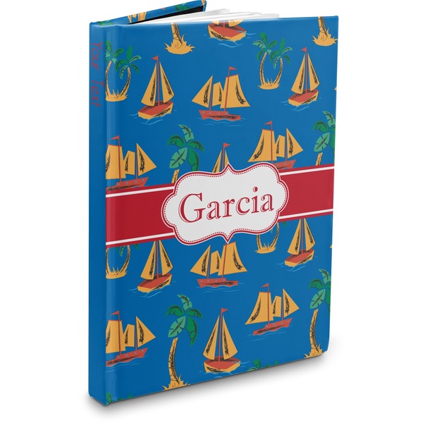 Custom Boats & Palm Trees Hardbound Journal (Personalized)