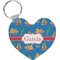 Boats & Palm Trees Heart Keychain (Personalized)