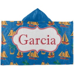 Boats & Palm Trees Kids Hooded Towel (Personalized)