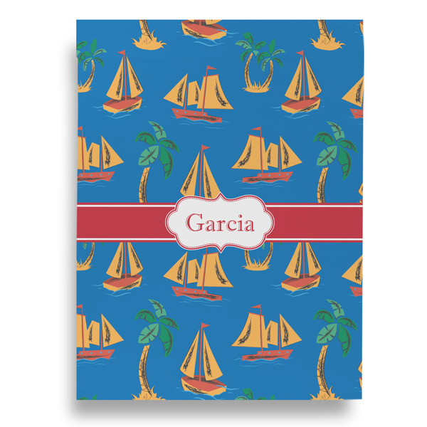 Boats & Palm Trees House Flags - Double Sided - FRONT