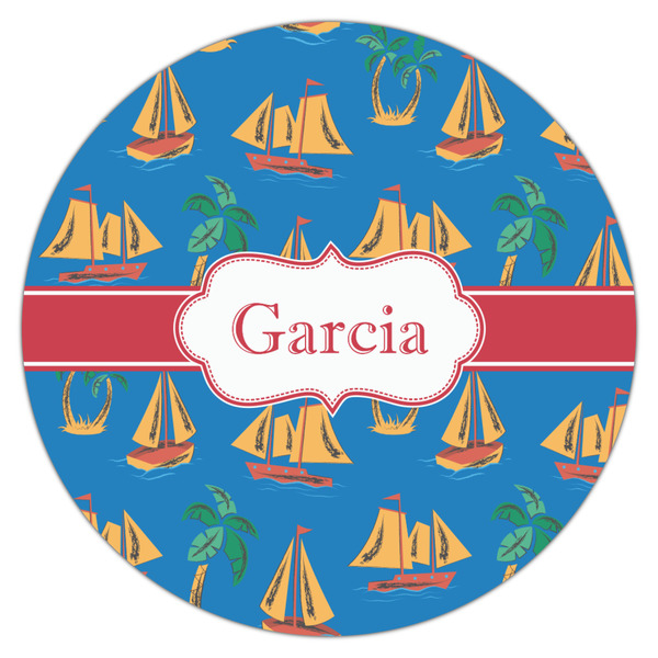 Boats & Palm Trees Icing Circle - Large - Single