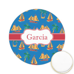 Boats & Palm Trees Printed Cookie Topper - 2.15" (Personalized)