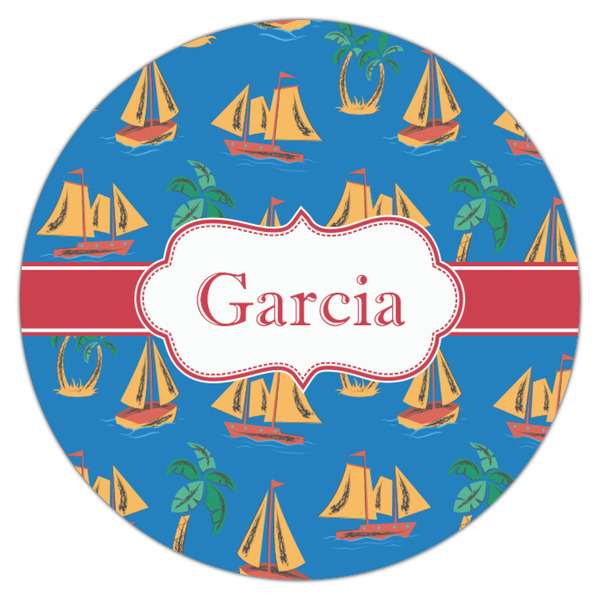 Boats & Palm Trees Icing Circle - Small - Single