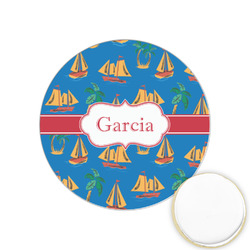 Boats & Palm Trees Printed Cookie Topper - 1.25" (Personalized)