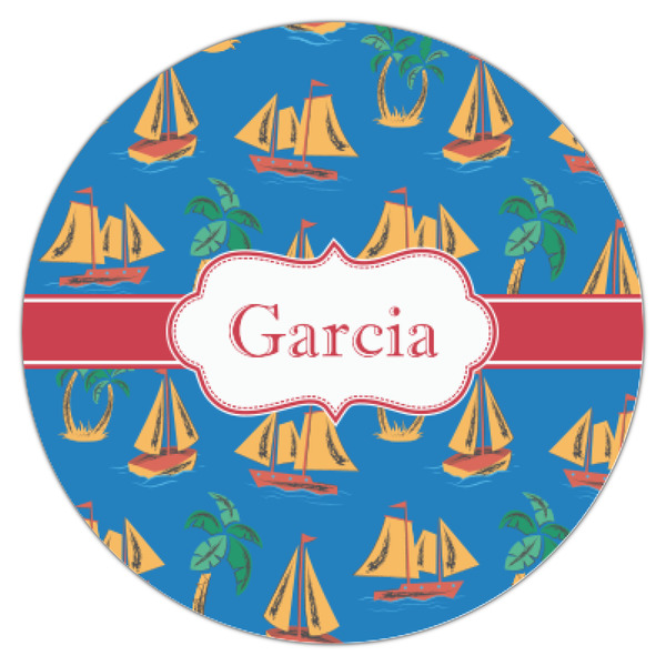 Boats & Palm Trees Icing Circle - XSmall - Single
