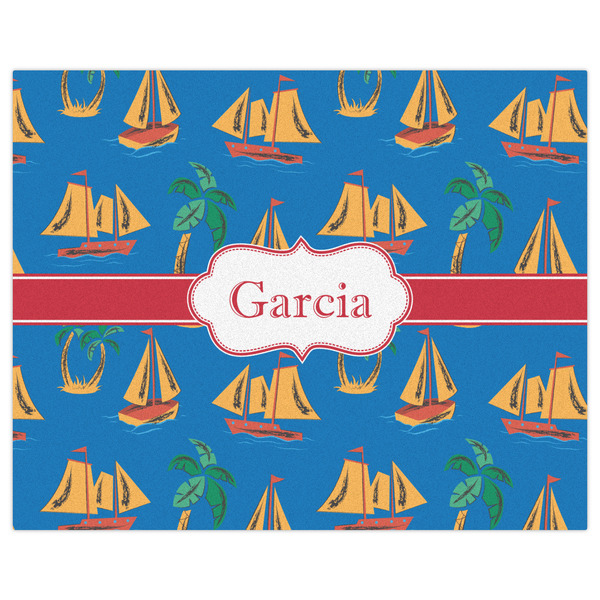 Boats & Palm Trees Indoor / Outdoor Rug - 8'x10' - Front Flat