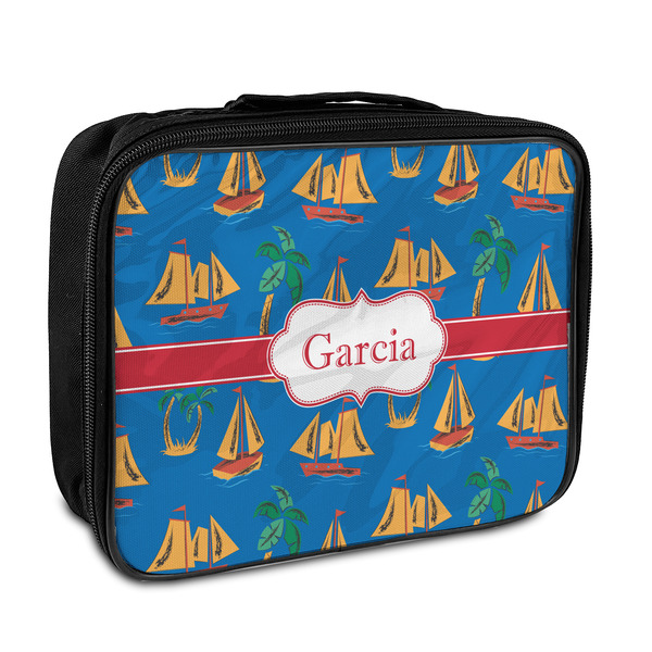 Custom Boats & Palm Trees Insulated Lunch Bag (Personalized)