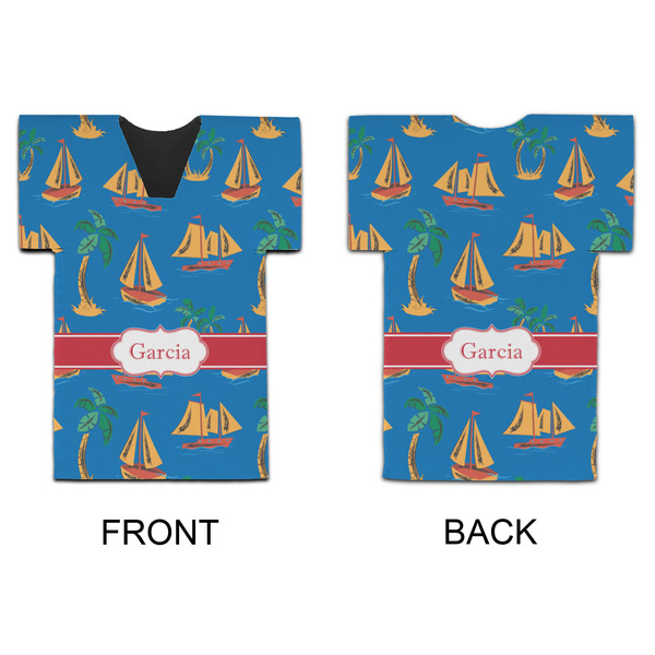 Boats & Palm Trees Jersey Bottle Cooler - APPROVAL