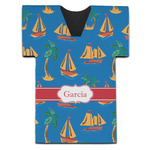 Boats & Palm Trees Jersey Bottle Cooler (Personalized)