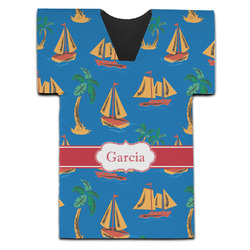 Boats & Palm Trees Jersey Bottle Cooler (Personalized)