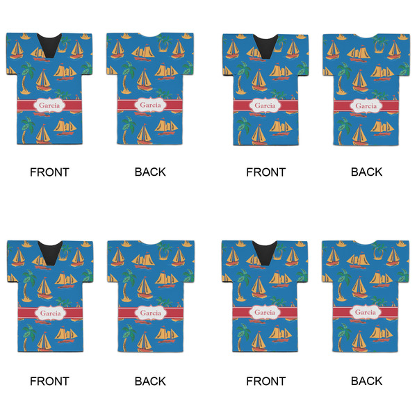 Boats & Palm Trees Jersey Bottle Cooler - Set of 4 - APPROVAL