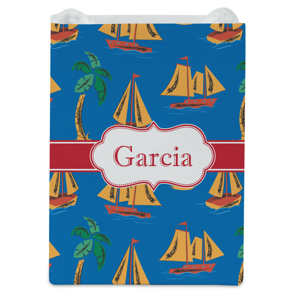 Boats & Palm Trees Jewelry Gift Bag - Gloss - Front