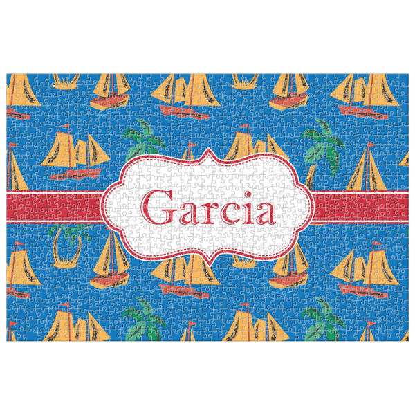 Custom Boats & Palm Trees Jigsaw Puzzle - 1000-piece (Personalized)