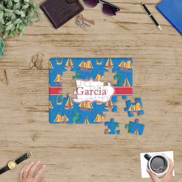 Boats & Palm Trees Jigsaw Puzzle 30 Piece - In Context