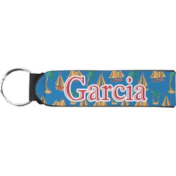 Boats & Palm Trees Neoprene Keychain Fob (Personalized)