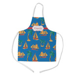 Boats & Palm Trees Kid's Apron w/ Name or Text