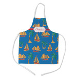 Boats & Palm Trees Kid's Apron - Medium (Personalized)
