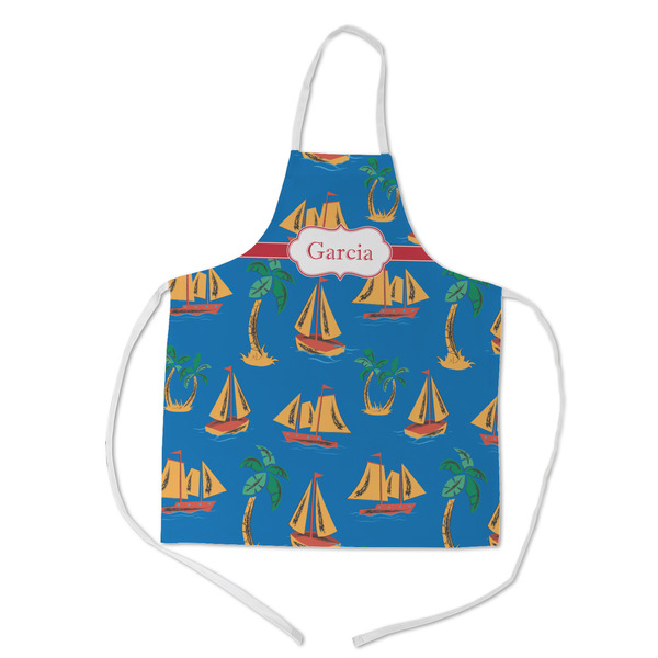 Custom Boats & Palm Trees Kid's Apron w/ Name or Text