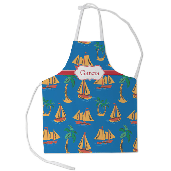 Custom Boats & Palm Trees Kid's Apron - Small (Personalized)