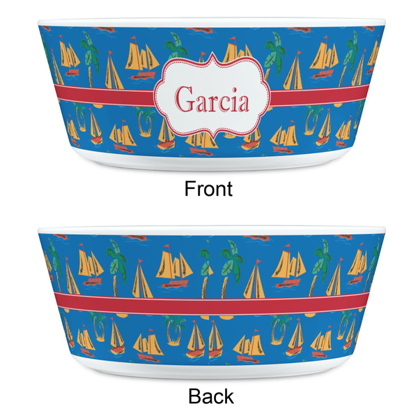 Boats & Palm Trees Kids Bowls - APPROVAL