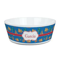 Boats & Palm Trees Kid's Bowl (Personalized)