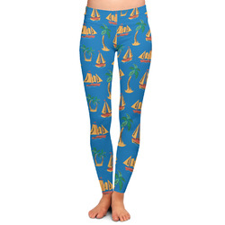Boats & Palm Trees Ladies Leggings - Extra Large