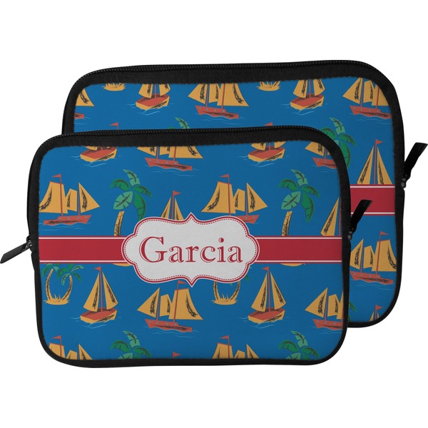 Boats & Palm Trees Laptop Sleeve (Size Comparison)
