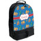 Boats & Palm Trees Large Backpack - Black - Angled View