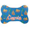 Boats & Palm Trees Bone Shaped Dog Food Mat (Large) (Personalized)