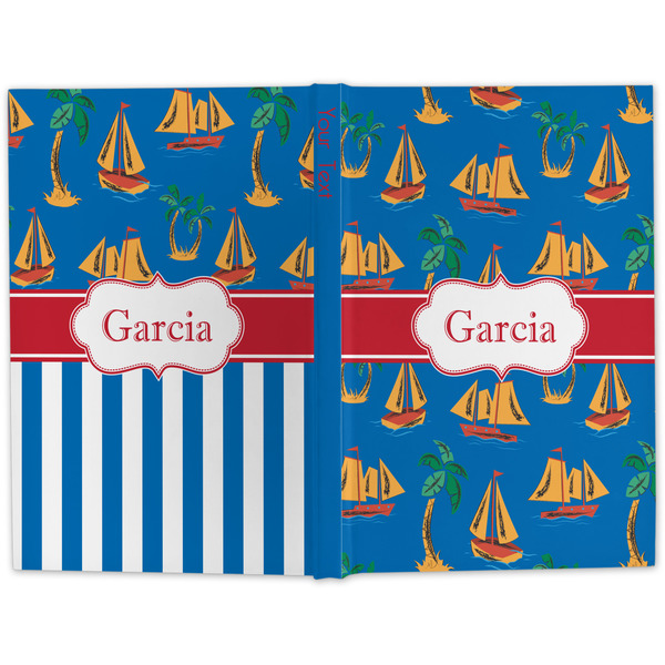 Boats & Palm Trees Large Hard Cover Journal - Apvl